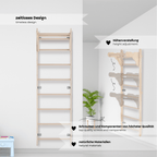 MAMOI® Spalliera ginnica da interno, spalliera da parete per cameretta, anelli ginnici per arrampicarsi, parete da arrampicata e attrezzatura da gioco, attrezzi ginnici con barra per trazioni per uso domestico, spalliera da parete per adulti-1