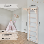 MAMOI® Spalliera ginnica da interno, spalliera da parete per cameretta, anelli ginnici per arrampicarsi, parete da arrampicata e attrezzatura da gioco, attrezzi ginnici con barra per trazioni per uso domestico, spalliera da parete per adulti-3