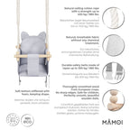 Babyswing i trä – inomhusgunga Ljusgrå - Lilla Nord