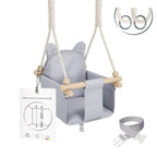 Babyswing i trä – inomhusgunga Ljusgrå - Lilla Nord