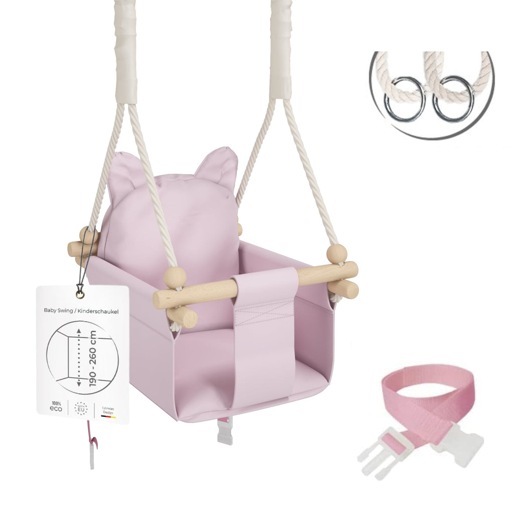 Babyswing i trä – inomhusgunga Rosa - Lilla Nord