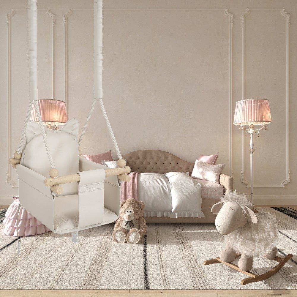 Babyswing i trä – inomhusgunga Vit - Lilla Nord