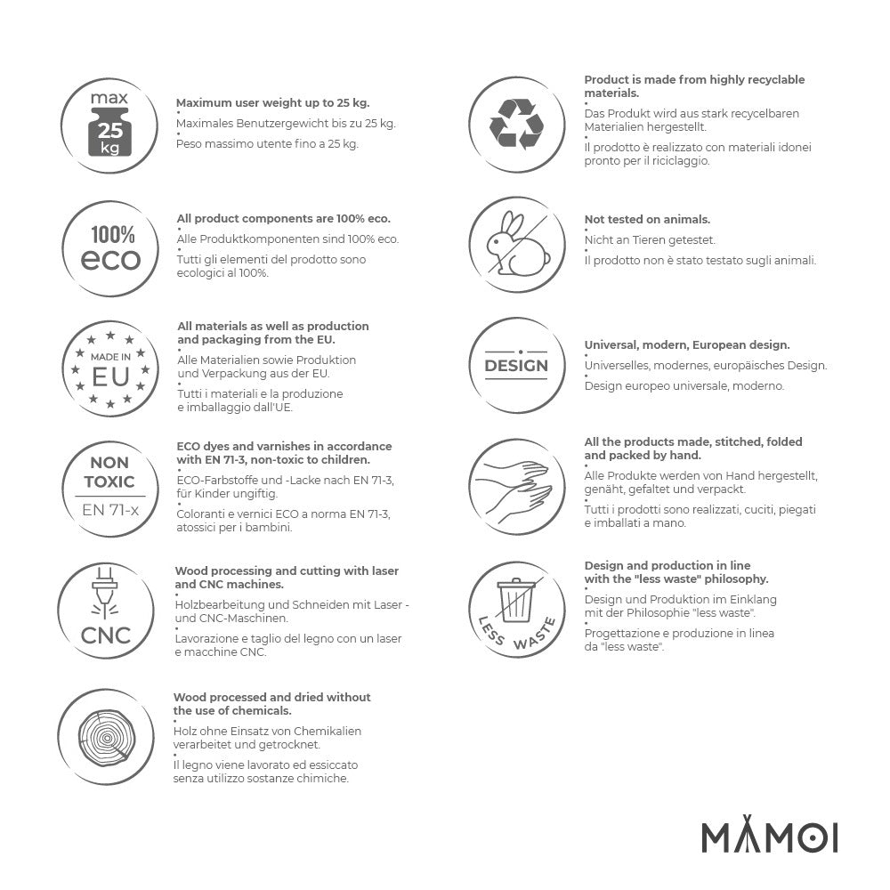 Babyswing i trä – inomhusgunga Vit - Lilla Nord