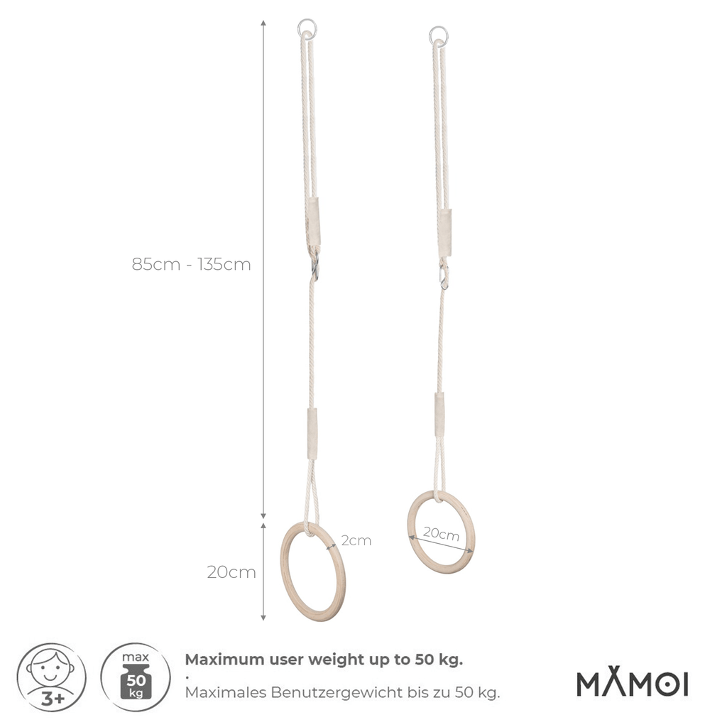 Gymnastikringar i trä för barn - Lilla Nord