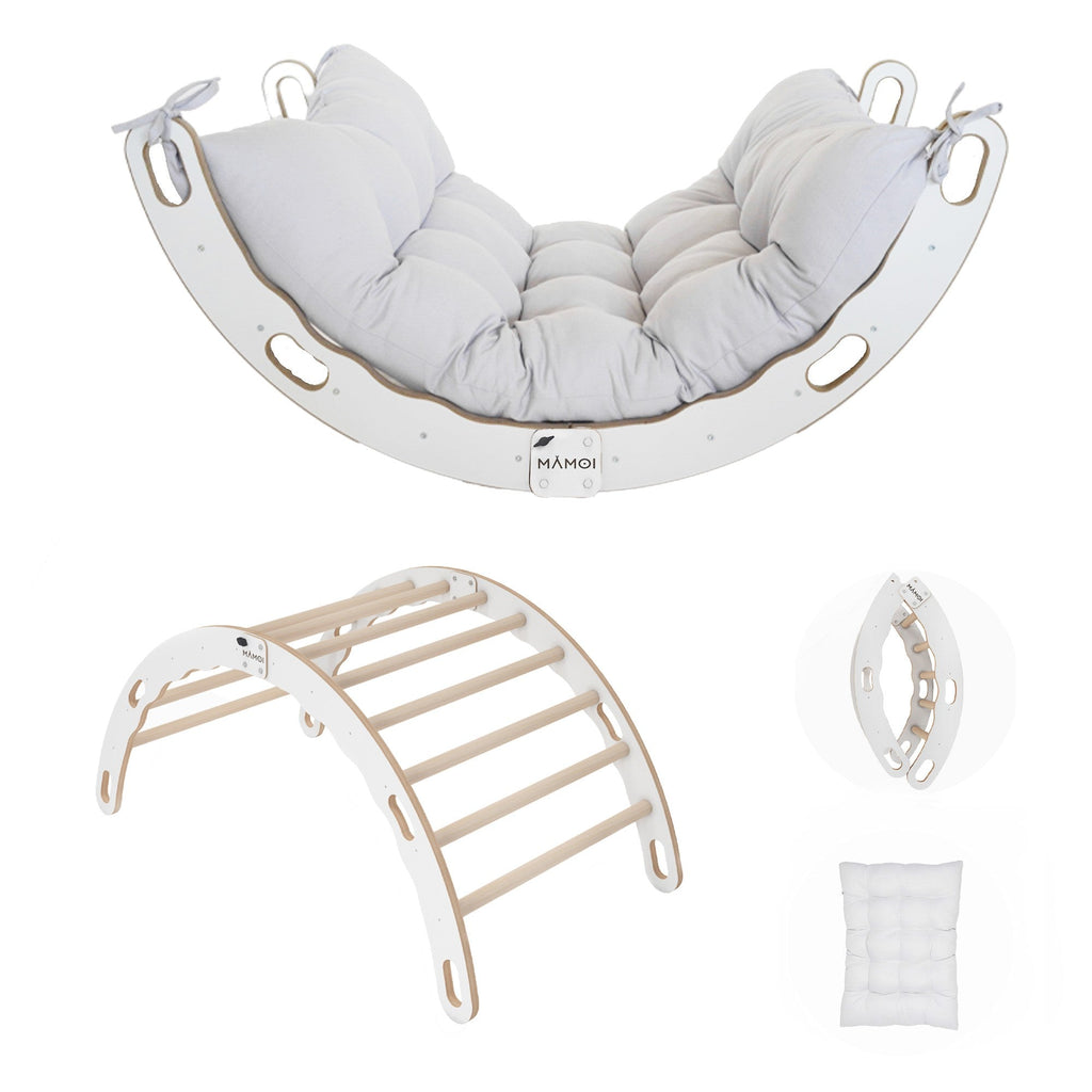 Klätterbåge 2 - i - 1 – Montessori klätterställning & gungbräda i trä (från 2 år) - Lilla Nord