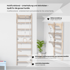 ribbstol för barn 210 cm – klättervägg i trä med ringar, repstege och skyddsmatta (100% ECO) - Lilla Nord