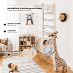 ribbstol för barn 210 cm – klättervägg i trä med ringar, repstege och skyddsmatta (100% ECO) - Lilla Nord